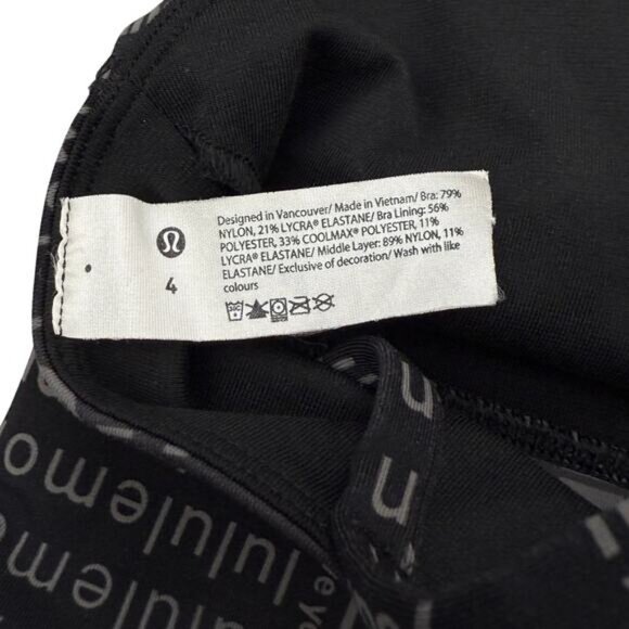 Lululemon Energy High-Neck Longline Bra In Lululemon Ombre Black Multi Size 4 - Picture 7 of 7